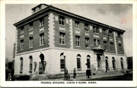 Vtg Postcard 1940s Federal Building - Coeur D&#39;Alene ID Idaho - Unused - £12.65 GBP