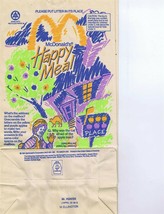 ORIGINAL Vintage 1991 McDonald&#39;s Happy Meal Bag Ronald Hamburglar - $9.89