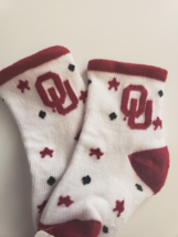 NCAA Oklahoma Sooners Infant BABY SOCKS 6-12 Months Lot of 12 Campus Footnotes - £21.79 GBP