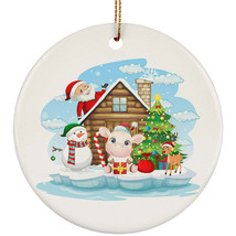 Funny Red Cow Santa Merry Christmas Ornament Gift Home Decor For Animal Lover - £11.82 GBP