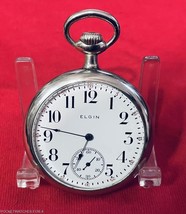 Circa 1920 ELGIN SIZE 16s POCKET WATCH 15 JEWELS OPEN FACE CASE SILVEROD... - $338.84 CAD