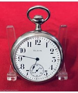 Circa 1920 ELGIN SIZE 16s POCKET WATCH 15 JEWELS OPEN FACE CASE SILVEROD... - $332.37 CAD