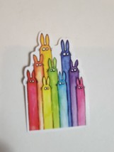 LGBTQ Pride Rainbow Sticker Decal Multi Color Bunny Rabbits Bunnies - £7.02 GBP