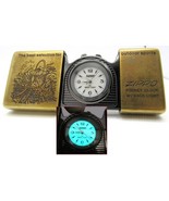 Zippo Time Tank Pocket Clock Watch running Brass Back Light 1995 Rare - £117.20 GBP