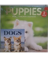 2026 PUPPIES/DOGS WALL CALENDARS~2 Pack ~12&quot; x 24&quot;When Open &amp; 6&quot; x 12&quot; W... - $11.00 CAD