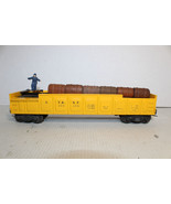 Lionel Postwar #3562-50 Yellow Painted Operating Barrel Car - £61.60 GBP