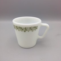 Pyrex Green Crazy Daisy Spring Blossom Milk Glass Coffee Cup Mug  - $108.78 MXN