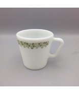 Pyrex Green Crazy Daisy Spring Blossom Milk Glass Coffee Cup Mug  - $8.31 CAD