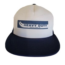 Heavy Duty Manufacturing Trucker Hat Cap Vintage Snapback Blue &amp; White - £14.14 GBP