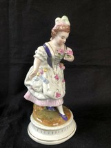 Antique german Sitzendorf porcelain.  Lady with flowers . Marked Bottom - £62.41 GBP