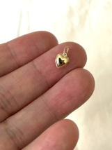Tiny  6 Mm 14K Gold puff heart pendant - £27.68 GBP
