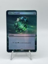 Mox Emerald - Foil Custom sticker on MTG bulk card. - £3.88 GBP