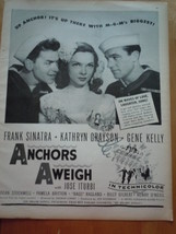 Vintage Anchors Aweigh Frank Sinatra Gene Kelly Movie Print Magazine Ad 1945 - £7.47 GBP