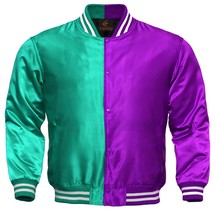 Letterman college baseball bomber jacket turquoise sports purple - £54.40 GBP