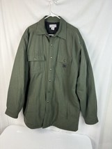 Carhartt Jacket Green Lined Work Chore Snap Shirt Jacket Flannel Men’s XL Tall - £47.37 GBP
