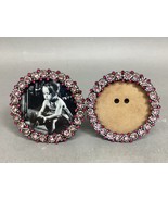 Set Of 2 Small Pink Silver Beaded Photo Frames - $13.81 CAD