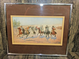 Vintage Frederic Remington A Dash for The Timber Custom Framed Print 12&quot; X 10&quot; - £23.73 GBP