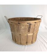 Antique Bushel Basket Rustic Farmhouse Country Apple Fruit Gathering Woo... - $1,764.42 MXN