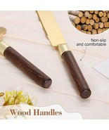 Gold Cake Cutting Set for Wedding Wood Cake Knife and Server Set  Vintage 2-Pie - $12.99