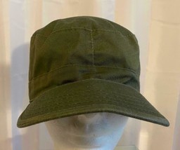 Official Green Military Cadet Combat Patrol Cap Fixed Size 7 Small Pre-Owned - £6.95 GBP