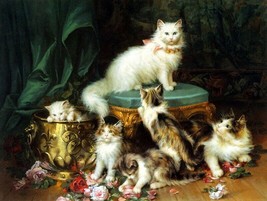 Giclee Oil Painting Decor Kitten Cats  12X16inch - $11.29