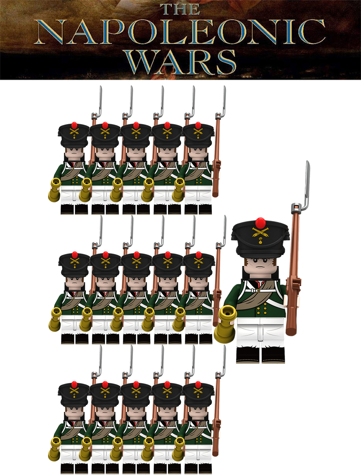 The Napoleonic Wars Custom Russia Artillery Soliders C 16 Minifigures Lot