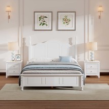 3-Piece Wood Bedroom Set | Full Bed &amp; Nightstands - £433.61 GBP