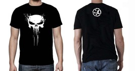 Punisher Skull Bloody Mens Frank Castle White Logo Gym Bodybuilding Tee T-Shirt - £15.16 GBP
