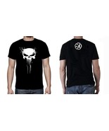 Punisher Skull Bloody Mens Frank Castle White Logo Gym Bodybuilding Tee ... - £14.83 GBP
