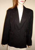 CLASSIQUES ENTIER Black Textured Stretch Cotton Jacket w/ Belted Sides (... - $97.02