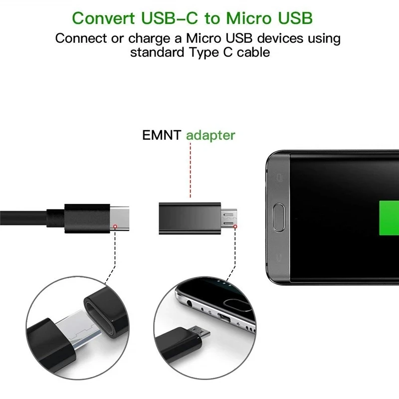 Sporting USB Type C Female To Micro USB Male Adapter ConAtor Type-C Micro USB Ch - £23.62 GBP