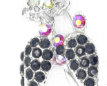 Poodle Pin Vintage Costume Jewelry - Multi-Colored Rhinestones - Sparkly - £11.91 GBP