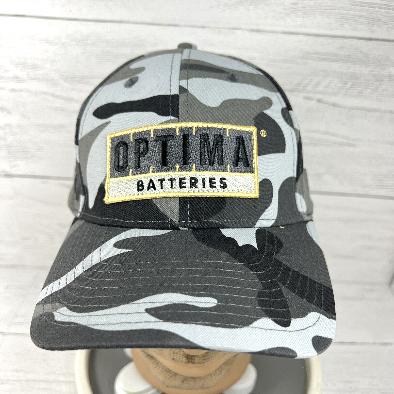 Primary image for Optima Batteries Baseball Hat Cap Camouflage Stretch Fit Embroidered