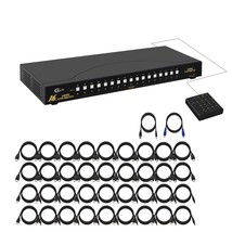 4Kx2K Hdmi Kvm Switch 16 Port With Cables, Rack Mount Kvm Switch Support... - £455.00 GBP