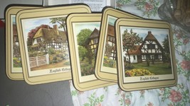 NIB Pimpernel English Cottages Cork Coasters Set of 6 Made in England 4&quot;... - £13.91 GBP