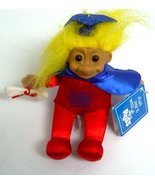 Russ Supergrad Caped Yellow Haired Troll Doll 8&quot; Tall - £11.86 GBP