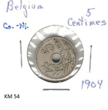 Belgium 5 Centimes, 1904, copper-nickel, KM 54 - £1.17 GBP