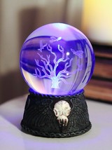 Pentagram Raven Skull Figurine With LED Withering Tree Glass Gazing Sphere Ball - £26.95 GBP
