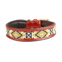 Shwaan Leather Beaded Dog Collar for All Breeds | Comfortable Durable Ne... - £48.89 GBP