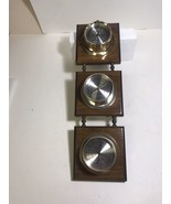 3 Brilliant 2-7/8 In Brass Springfield Weather Gauge Array On 5-In Walnu... - $22.00