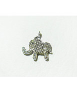 Classic Authentic Pave Diamond Elephant Pendant Charm - £23.21 GBP