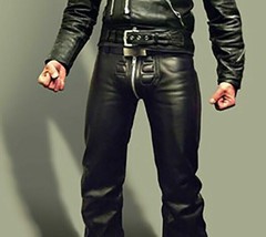 30&quot; Mens Real Cowhide Leather Jeans Levis Pants Trousers Biker Leather Motobike - £55.65 GBP