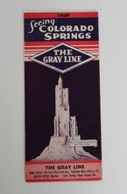 Vintage 1940s Seeing Colorado Springs The Gray Line Tourism Map - £11.21 GBP