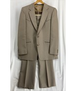 Vintage 70s The Knack Men&#39;s Beige Western Sport 2 pcs Coat Pants Cowboy ... - $84.61 CAD