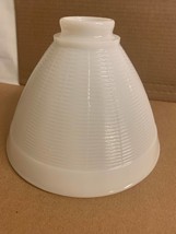 VIntage 8&quot; Wide White Milk Glass Shade, Patterned lamp shade, Diffuser - £18.19 GBP