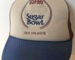 Vintage Sugar Bowl New Orleans Hat Cap SnapBack White ba1 - $14.84