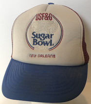 Vintage Sugar Bowl New Orleans Hat Cap SnapBack White ba1 - $14.84