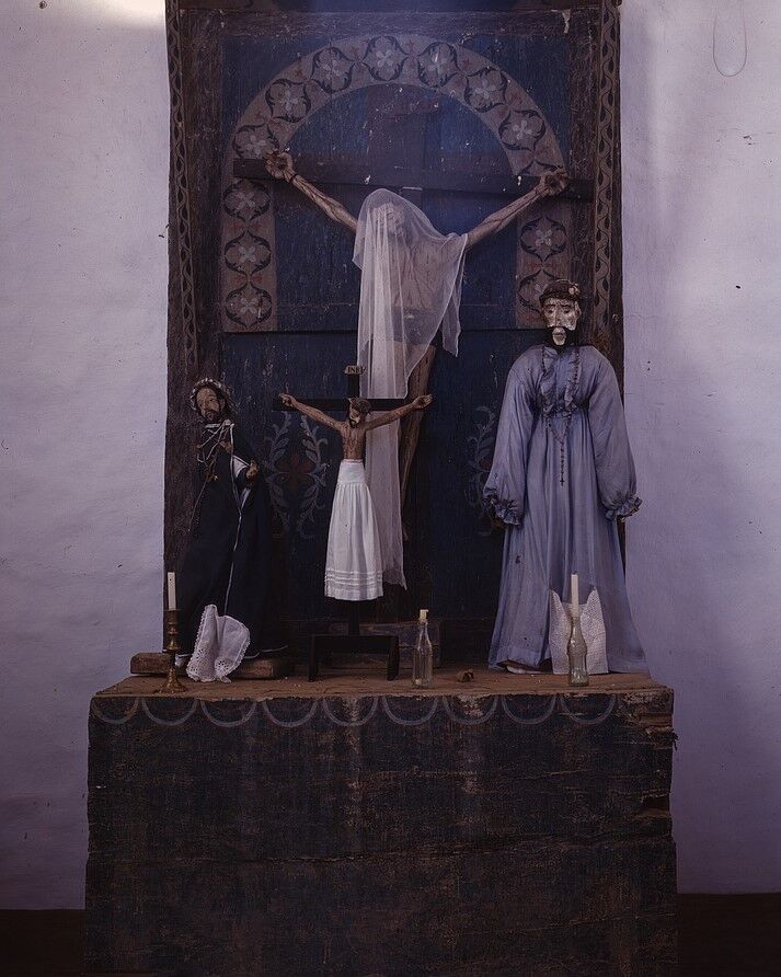 Church altar in Trampas New Mexico with Coca-Cola candle holder 1943 Photo Print - £6.93 GBP - £11.55 GBP