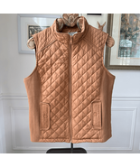 G.H. BASS Company Women&#39;s Caramel Brown Quilted Full Zip Vest L - $27.36