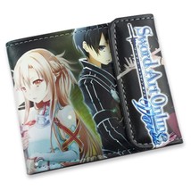 Anime Sword Art Online Kirito PU Short Wallet Anime Yuuki Asuna Card Holder Coin - £47.89 GBP